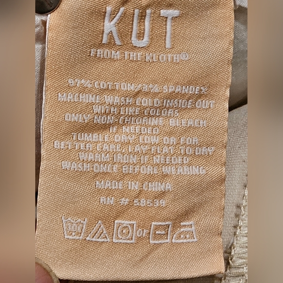 Kut Charlize High Waist Cigarette Leg Jeans In Champagne Size 00 NWT MSRP $99 - Picture 11 of 13